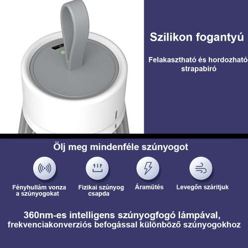Dollcini Otthon USB Szúnyogirtó Lámpa – UV Fényes Rovarcsapda