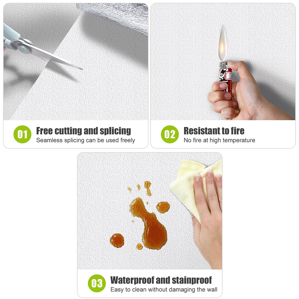 Dollcini Otthon Öntapadós Tapéta – Fehér Virágos Texturált, Dombornyomott