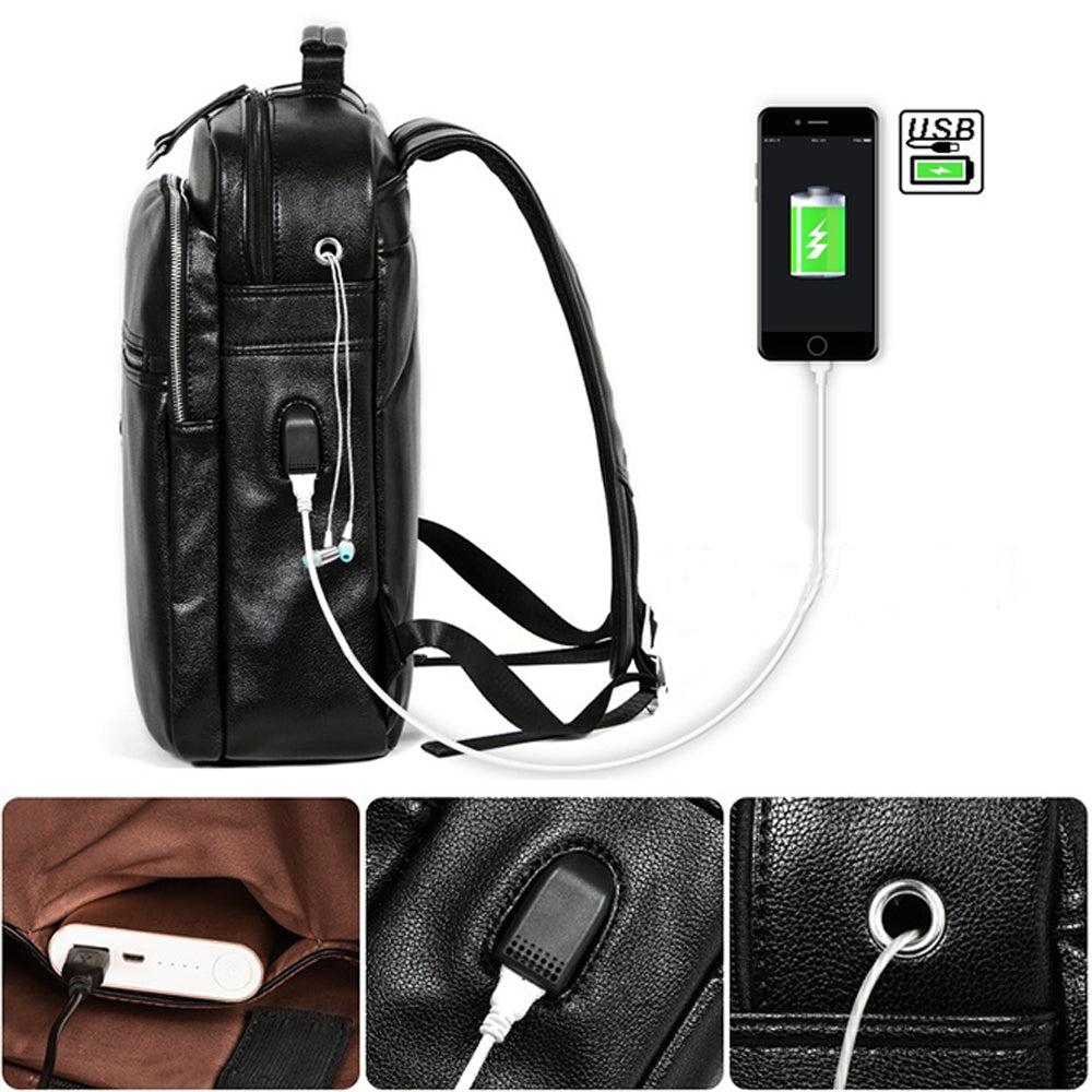 Dollcini Férfi Laptophátizsák – Vízlepergető, Műbőr, 14” Laptophoz