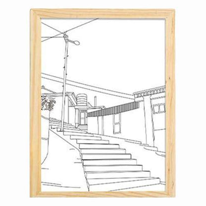 Dollcini Otthon LED Világító Falikép – USB-s, Fa Keretes Dekor