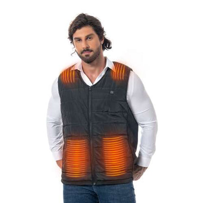 Dollcini Fűthető Férfi Mellény – 9 Zónás, USB Töltéssel, Fekete [A powerbankot külön kell megvásárolni]