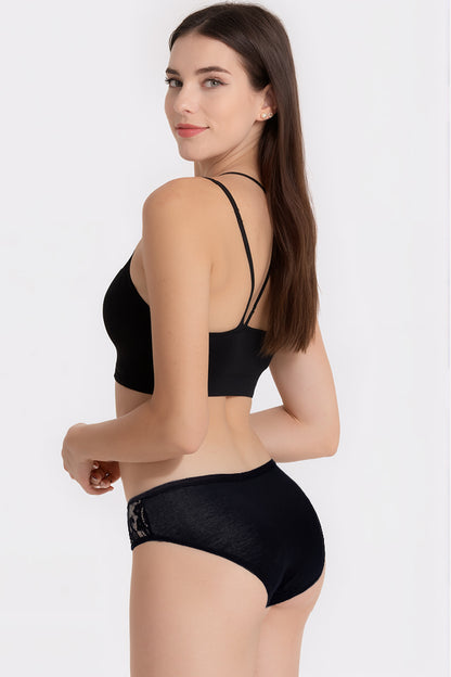 Dollcini, Klasszikus női bugyi, Virágmintás Csipkés Női Bugyi,95% Pamut + Spandex-Többszínű, 6 db-os Csomag