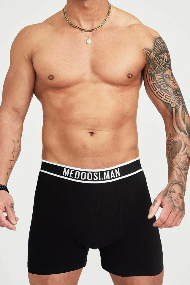 Dollcini Légáteresztő Pamut Férfi Boxeralsó - 95% Pamut, 3 darabos szett ,sötétkék