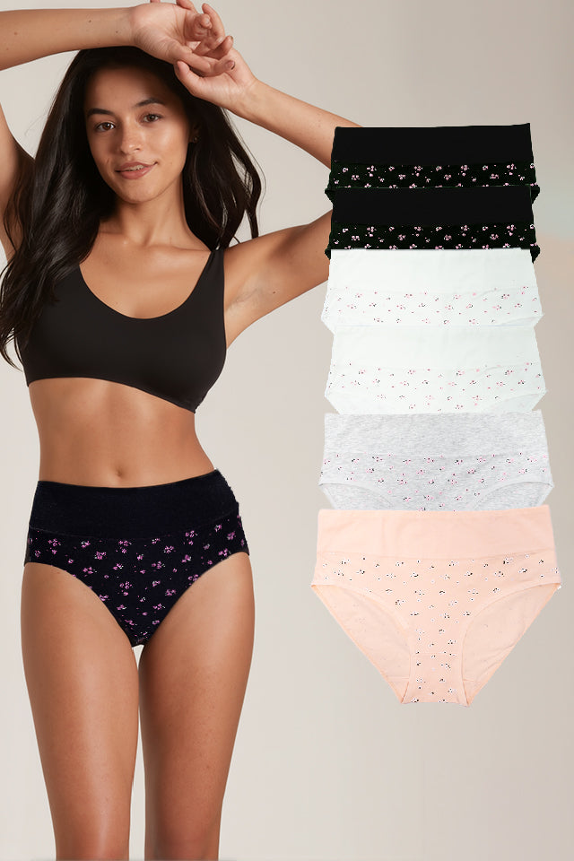 Dollcini ,Magas derekú női bugyi ,95% Pamut + Spandex-Többszínű,2072