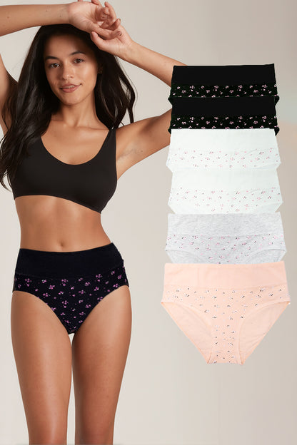 Dollcini ,Magas derekú női bugyi ,95% Pamut + Spandex-Többszínű,2072