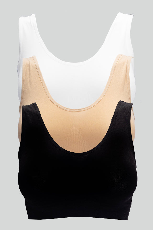 Dollcini Varrás Nélküli Női Sportmelltartó -  Kényelmes, 3 db-os Csomag