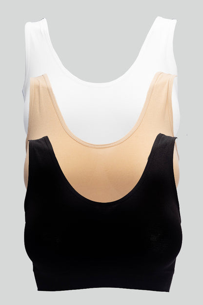 Dollcini Varrás Nélküli Női Sportmelltartó -  Kényelmes, 3 db-os Csomag