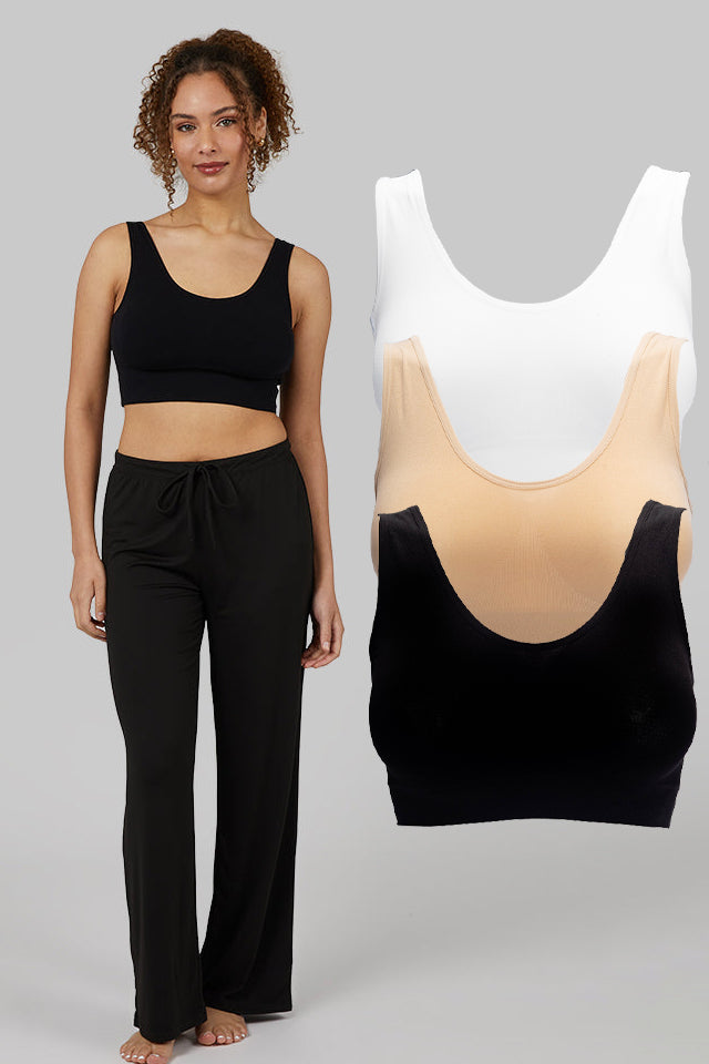 Dollcini Varrás Nélküli Női Sportmelltartó -  Kényelmes, 3 db-os Csomag