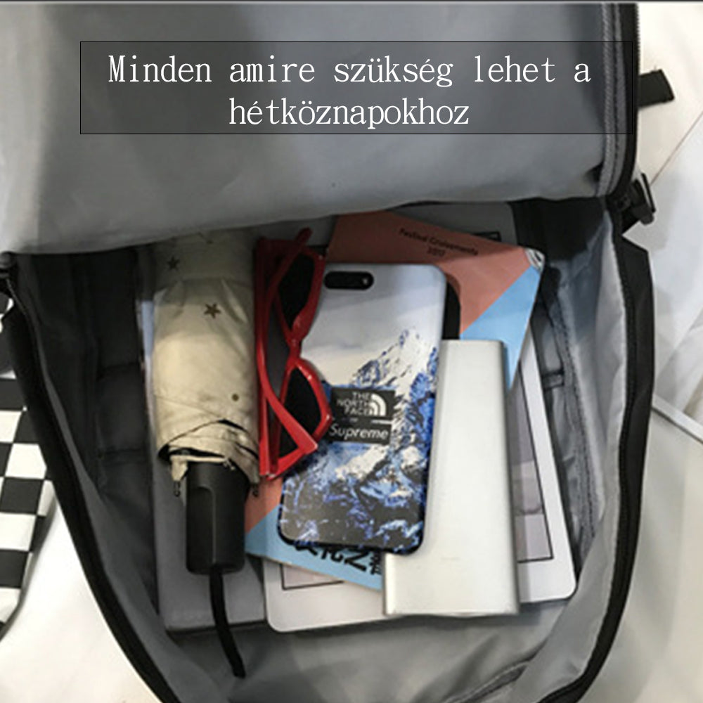 Dollcini Ergonomikus Uniszex Iskolatáska Laptop Rekesszel – Vízálló, Fekete-3 kg-nál többet nem szabad vinni