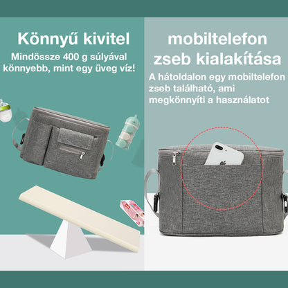 Dollcini Univerzális Babakocsi Táska – Pelenkatároló Rendszerező