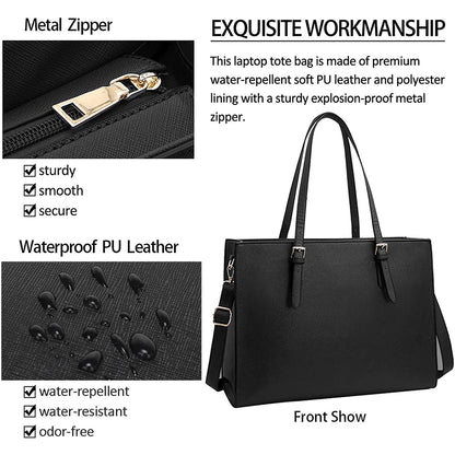Dollcini Elegáns Női Laptoptáska – 15.6”-os, Vízálló Műbőr